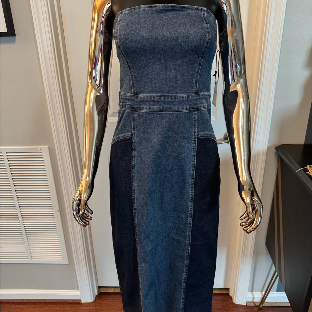 Forever 21 Dark Blue Strapless Dress